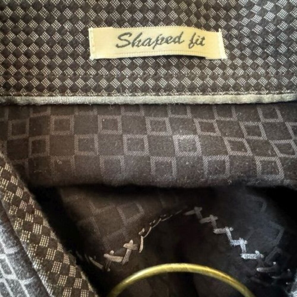 Bugatchi Mens Black on Black Long Sleeve Shirt‎ - Picture 5 of 6